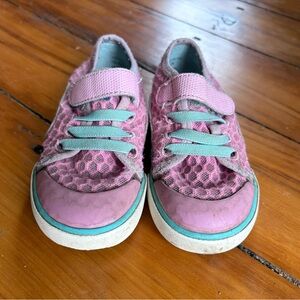 See Kai Run Pink and Teal Kids Saylor Sneakers, Size 11